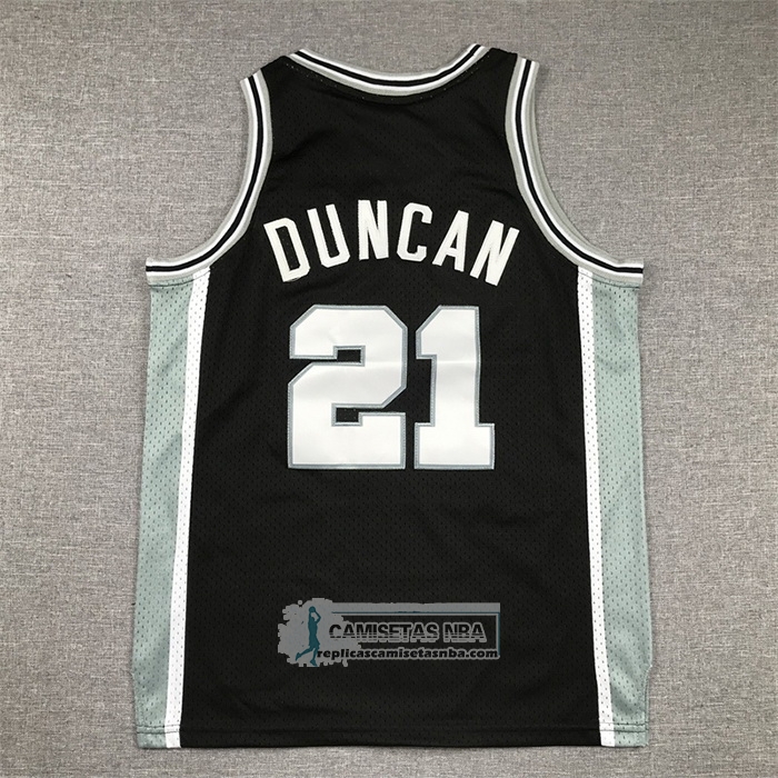 Camiseta Nino San Antonio Spurs Tim Duncan NO 21 Mitchell & Ness 1998-99 Negro
